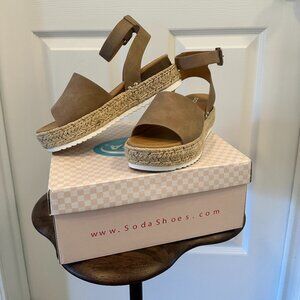 Soda Brand Wedge Sandals - Size 6.5 Womens
